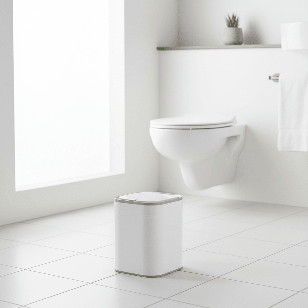 Ando White Acrylic Waste Bin