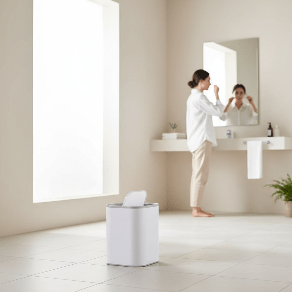Ando White Acrylic Waste Bin