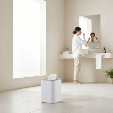 Ando White Acrylic Waste Bin