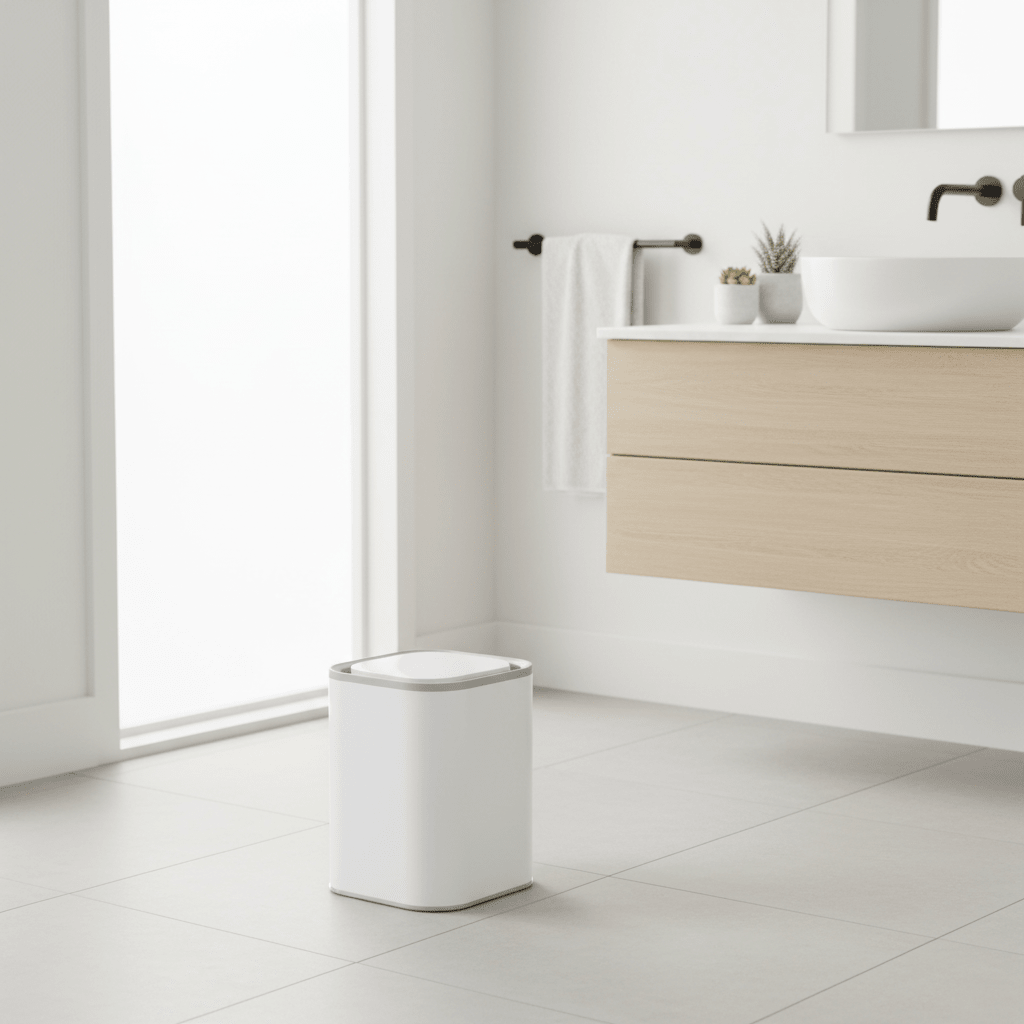 Ando White Acrylic Waste Bin