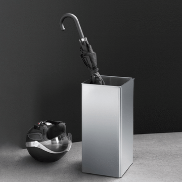 Angolo Premium Brushed Stainless Steel Umbrella Stand - Professional Quality