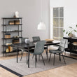 Angus Dining Table in Black 200x74cm Included 4 Carrie Swivel Dining Chairs in Sand