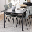 Angus Dining Table in Black 200x74cm Included 4 Carrie Swivel Dining Chairs in Sand