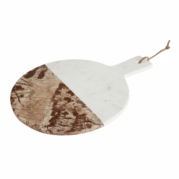 Annika White And Brown Marble Round Paddle Board