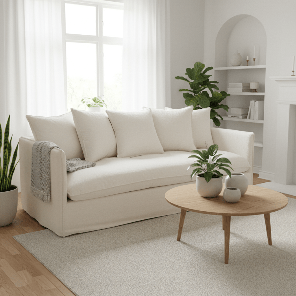 Antibes 3 Seat Cream Sofa