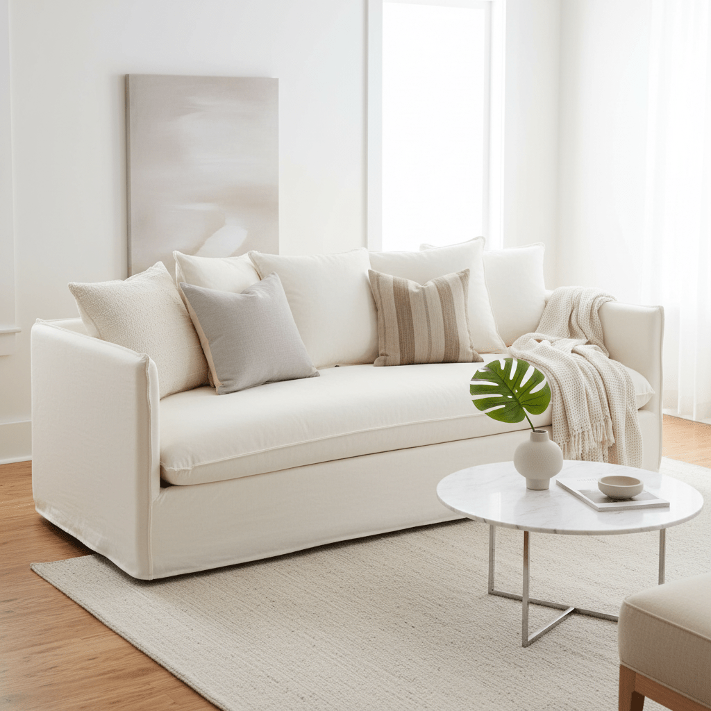Antibes 3 Seat Cream Sofa