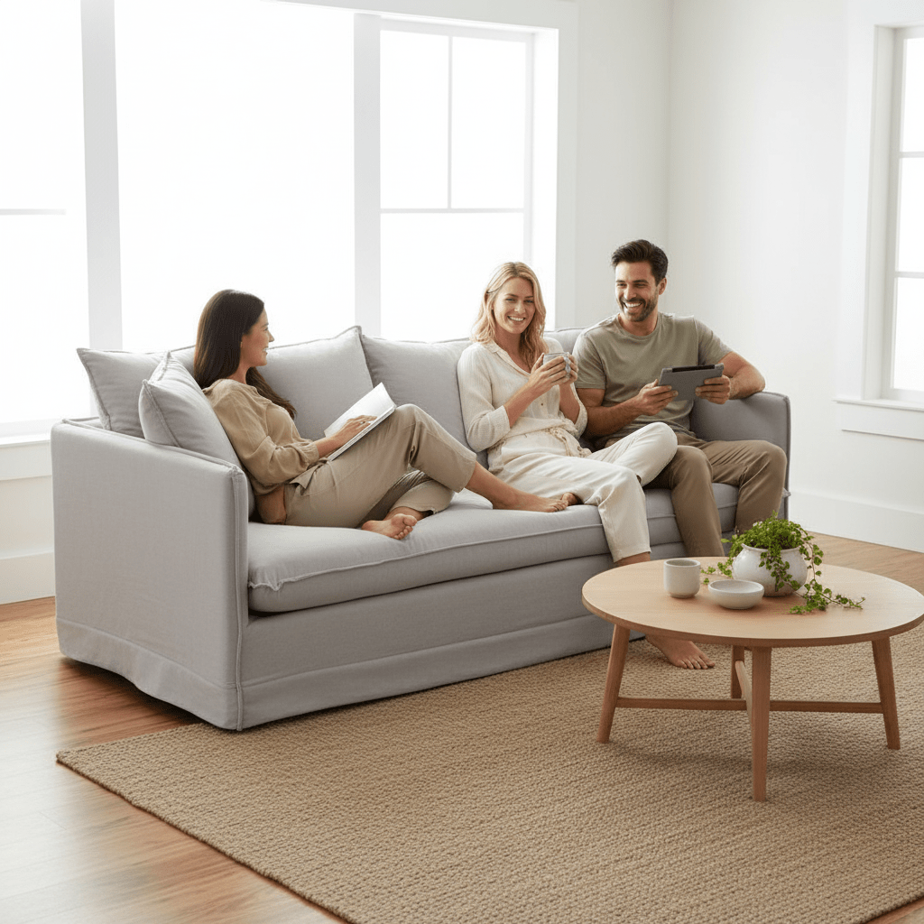 Antibes 3 Seater Grey Sofa
