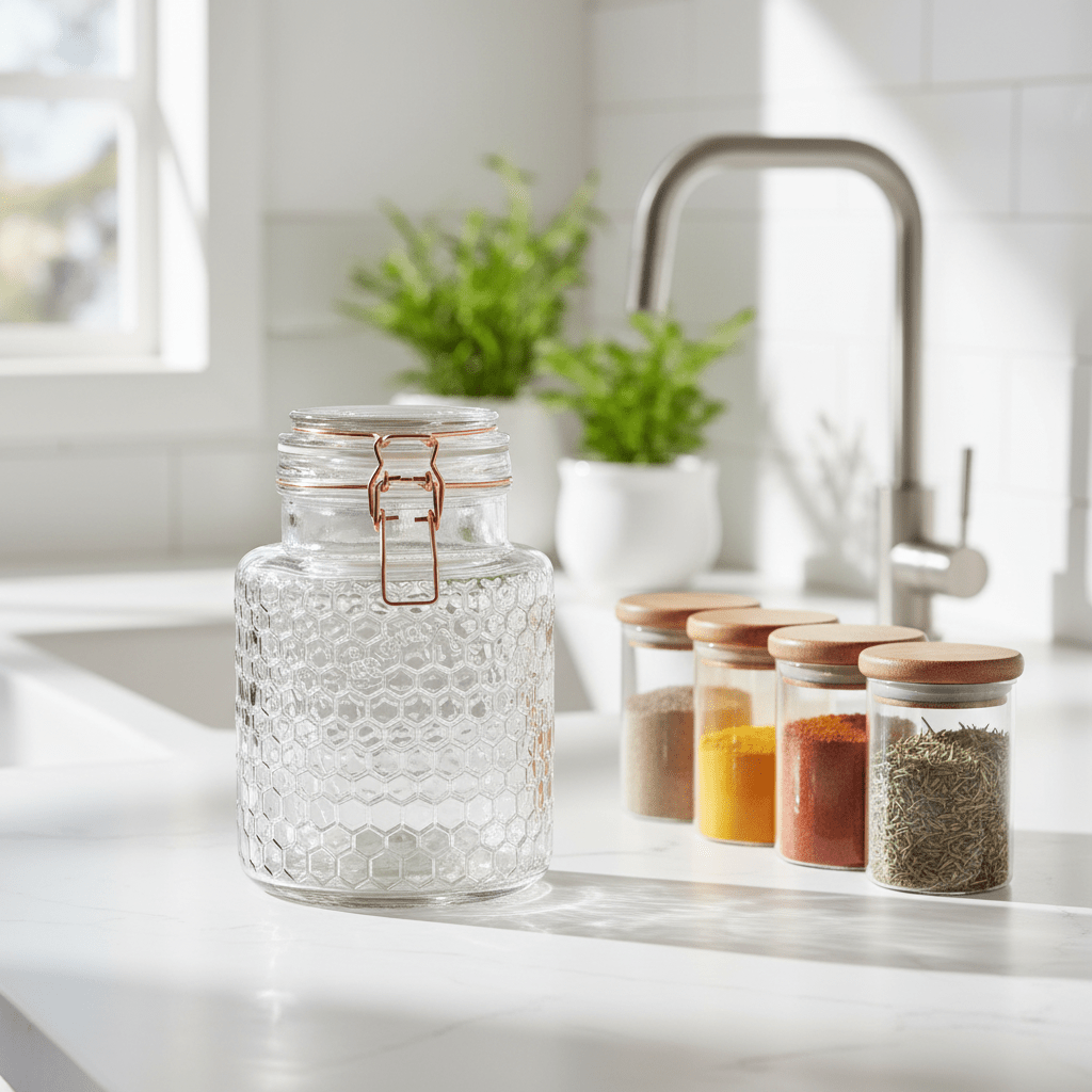 Apiary Rose Gold Wire Small Glass Jar