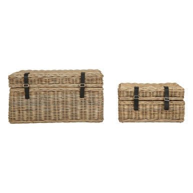 Argento Greywash Rattan Storage Trunks - Set of 2