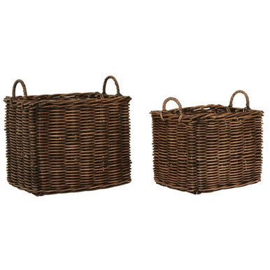Argento Set of Two Natural Rattan Storage Baskets