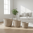 Argento Whitewash Rattan Storage Baskets - Set of 3