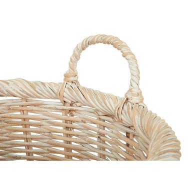 Argento Whitewash Rattan Storage Baskets - Set of 3