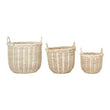 Argento Whitewash Rattan Storage Baskets - Set of 3