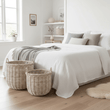 Argento Whitewash Rattan Storage Baskets - Set of 3