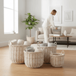 Argento Whitewash Rattan Storage Baskets - Set of 3
