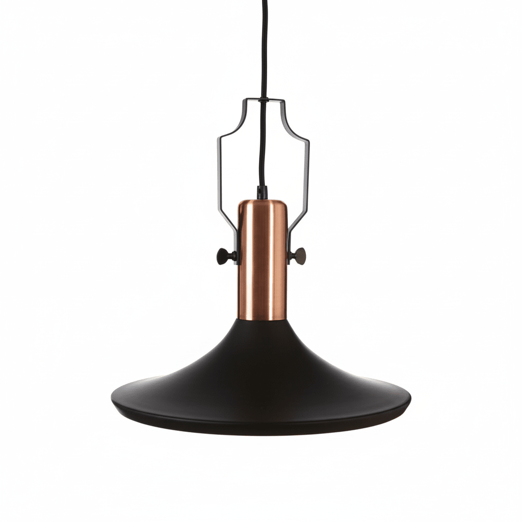 Argo Large Pendant Light in Black and Copper