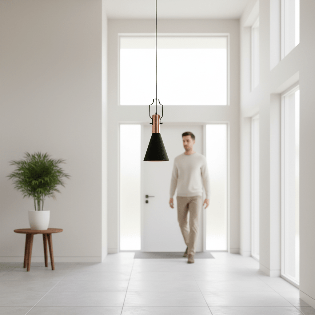 Argo Small Pendant Light in Black and Copper