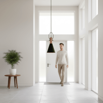 Argo Small Pendant Light in Black and Copper