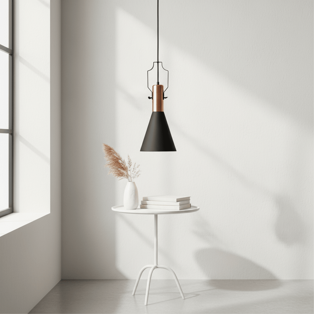 Argo Small Pendant Light in Black and Copper