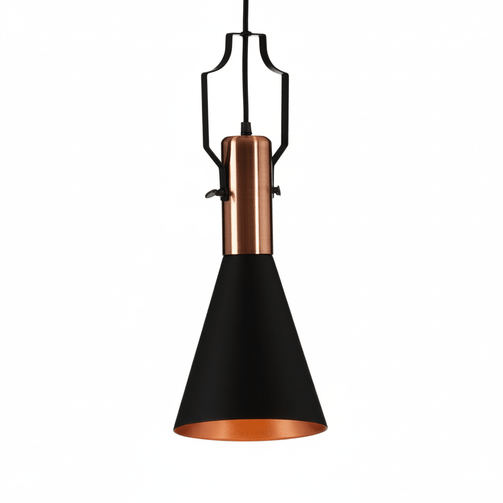Argo Small Pendant Light in Black and Copper