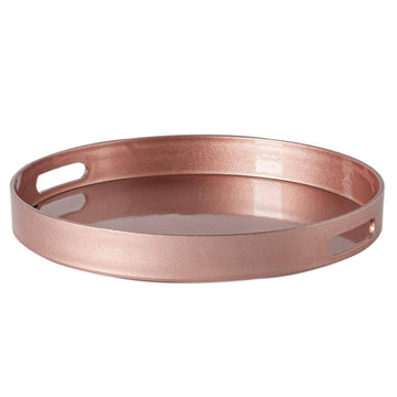 Argon Tableware Round Serving Tray - 33cm - Rose Gold