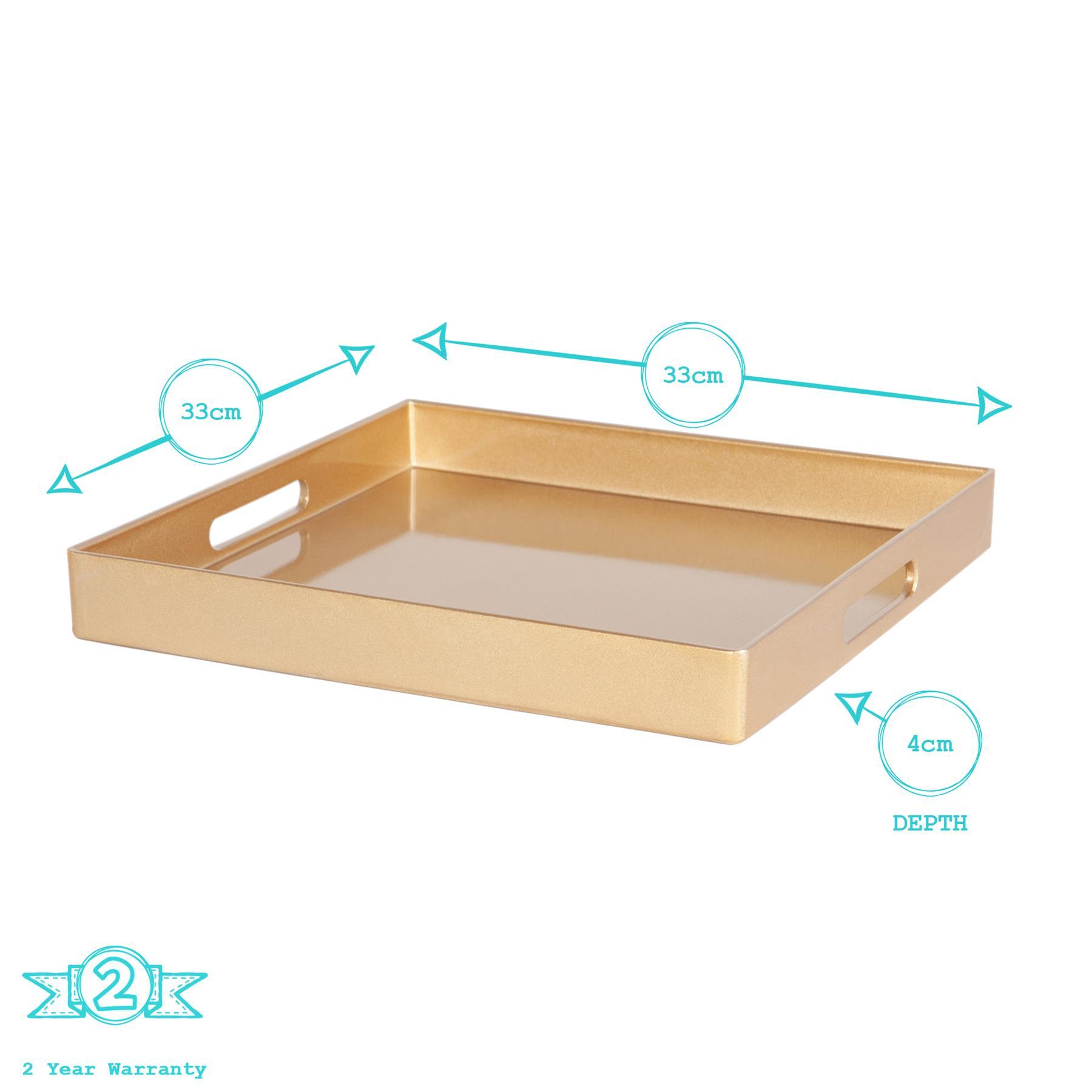 Argon Tableware Square Serving Tray - 33cm - Rose Gold