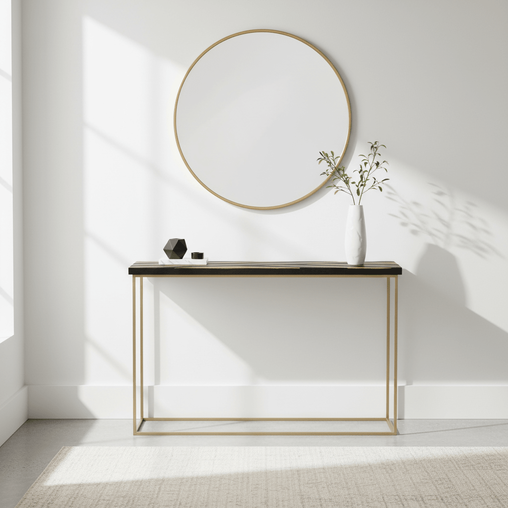 Aris Black And Gold Console Table
