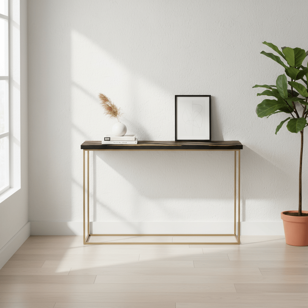 Aris Black And Gold Console Table