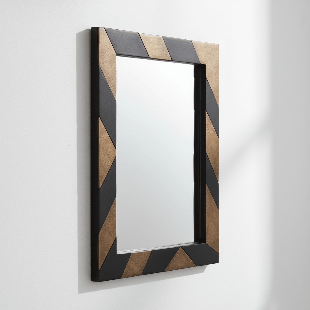 Aris Black and Gold Wall Mirror