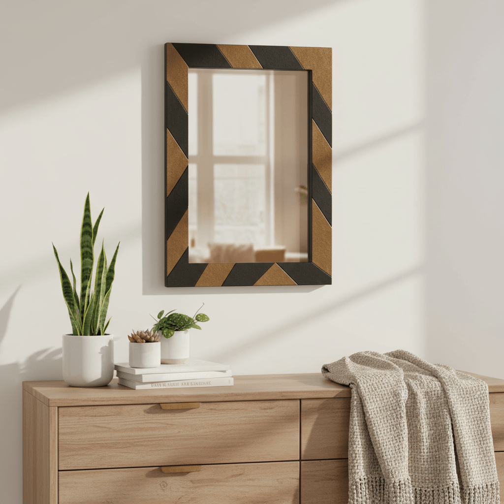Aris Black and Gold Wall Mirror