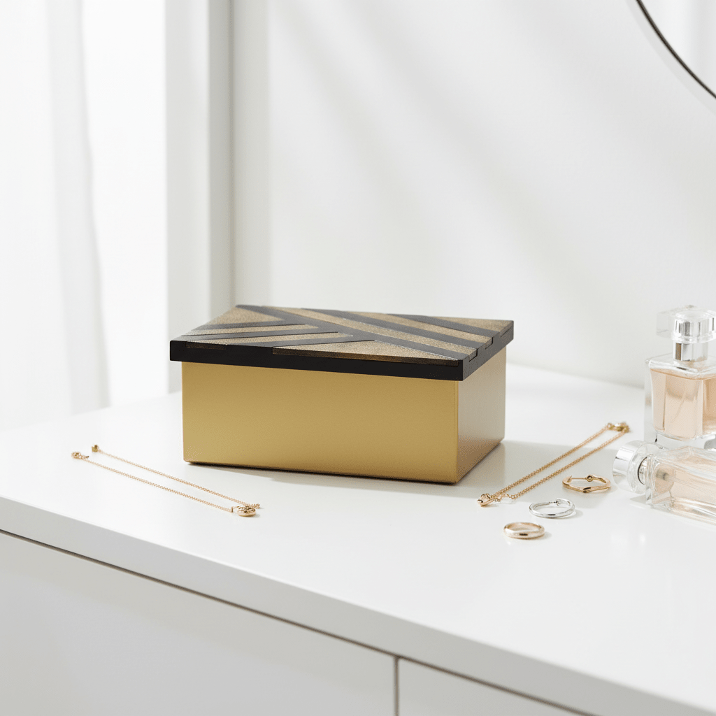 Aris Small Black and Gold Storage Box