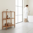 Arla 3 Tier Walnut Wood Bathroom Shelf Unit