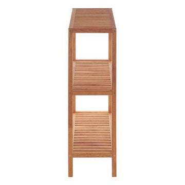 Arla 3 Tier Walnut Wood Bathroom Shelf Unit