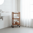 ARLA 3 Tier Walnut Wood Bathroom Trolley