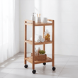 ARLA 3 Tier Walnut Wood Bathroom Trolley