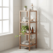 ARLA 4 Tier Walnut Wood Bathroom Shelf Unit