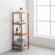 ARLA 4 Tier Walnut Wood Bathroom Shelf Unit