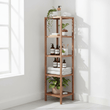 ARLA 5 Tier Walnut Wood Bathroom Shelf Unit