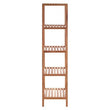 ARLA 5 Tier Walnut Wood Bathroom Shelf Unit