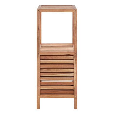 ARLA Two Tier Walnut Wood Bathroom Shelf Unit