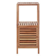 ARLA Two Tier Walnut Wood Bathroom Shelf Unit
