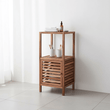 ARLA Two Tier Walnut Wood Bathroom Shelf Unit