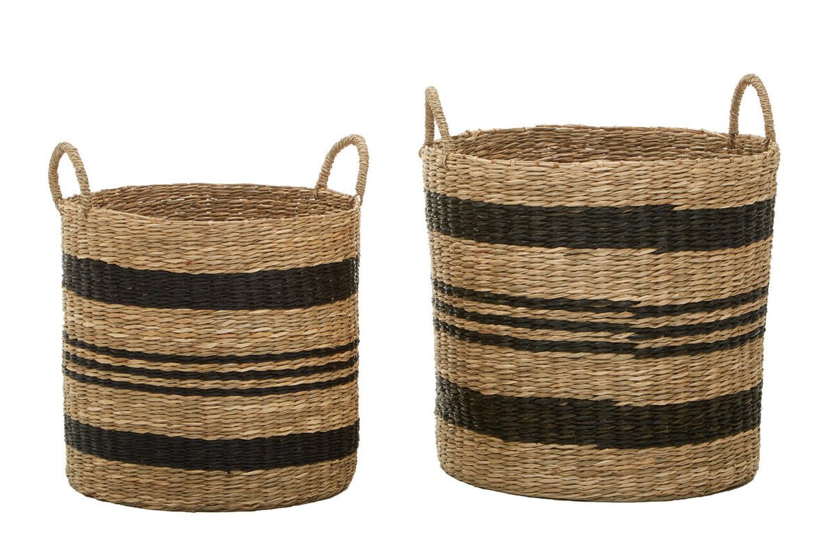 Arles Black Stripes Seagrass Baskets