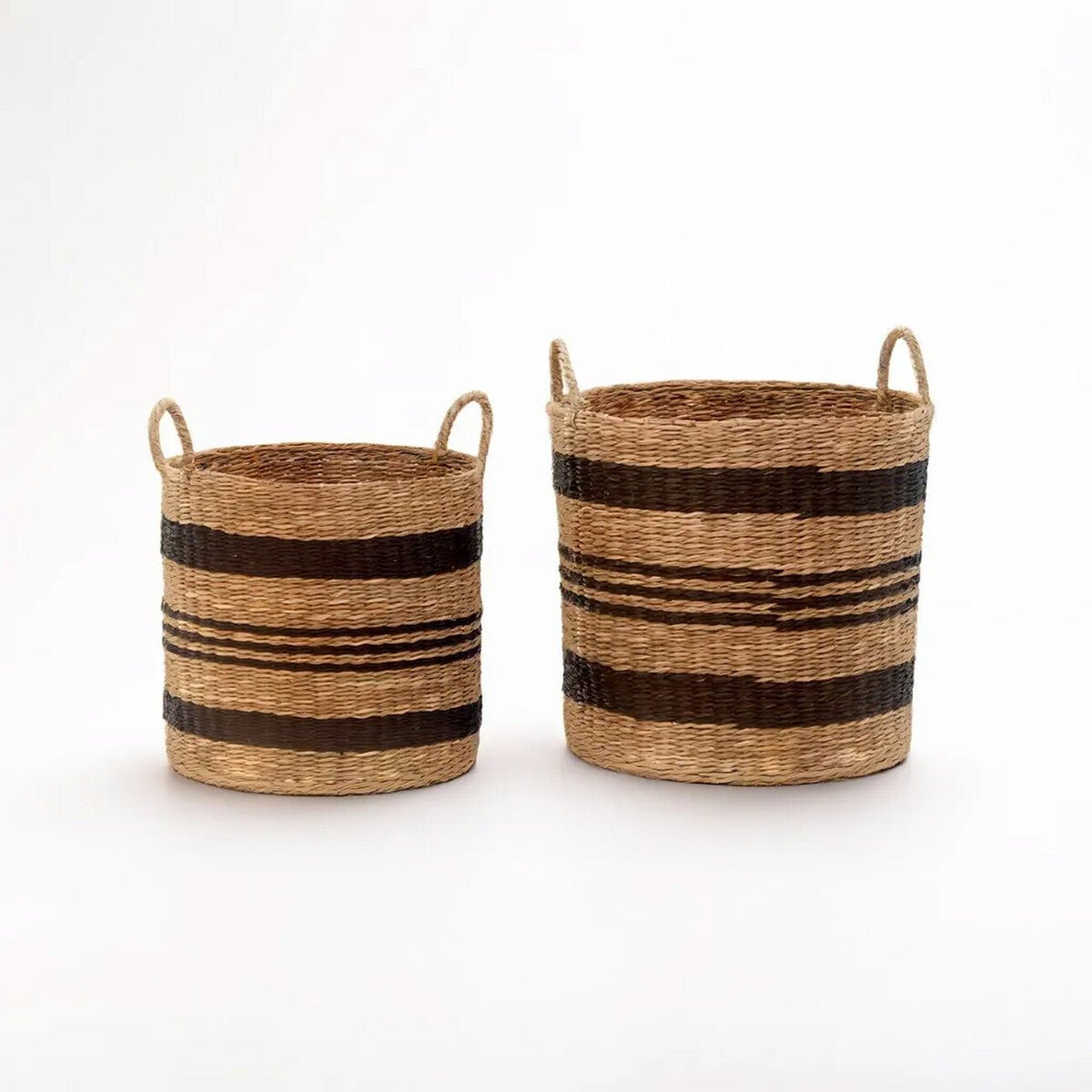 Arles Black Stripes Seagrass Baskets