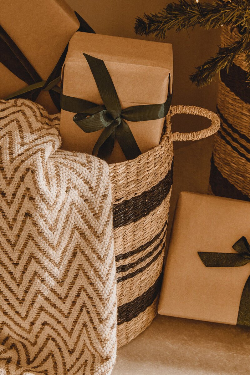 Arles Black Stripes Seagrass Baskets