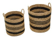 Arles Black Stripes Seagrass Baskets