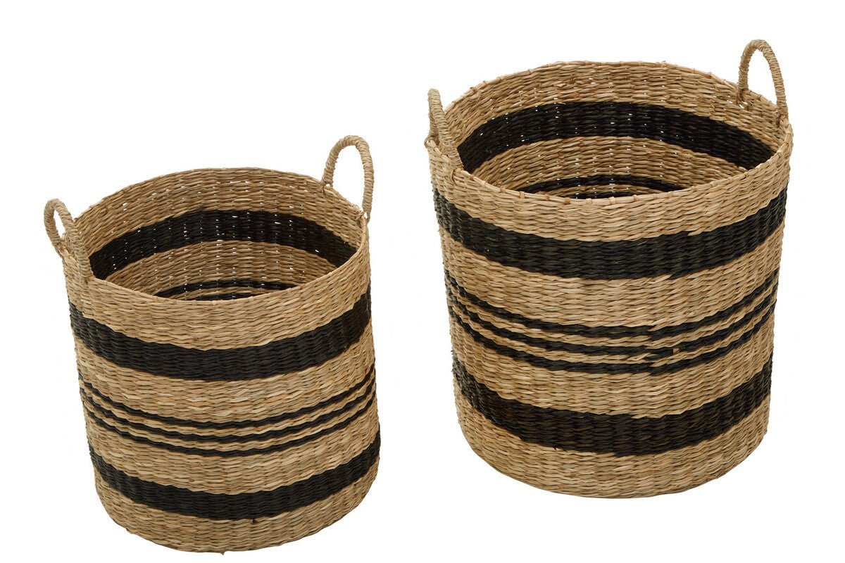 Arles Black Stripes Seagrass Baskets