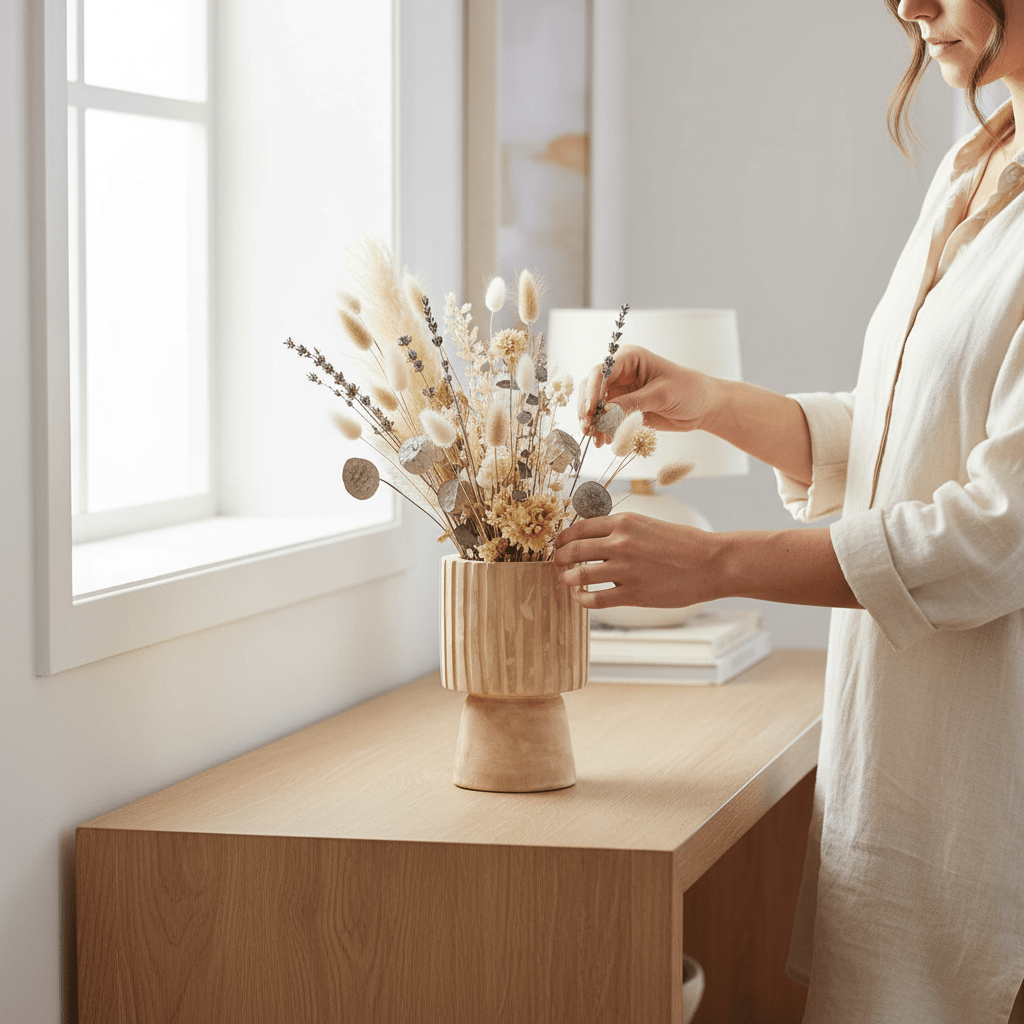Arlo Engraved Wooden Vase
