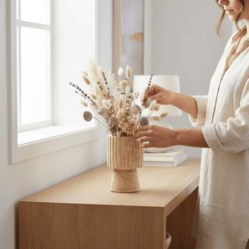 Arlo Engraved Wooden Vase
