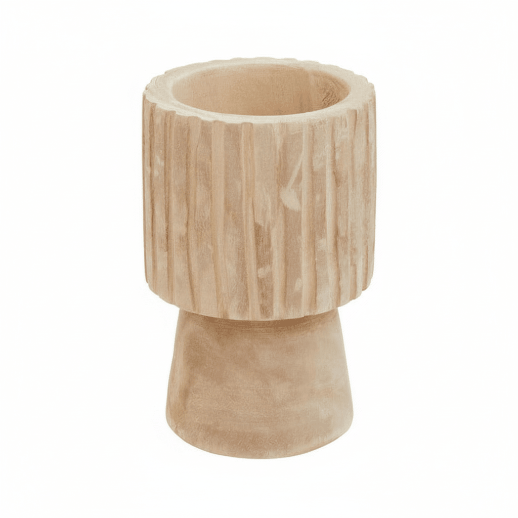 Arlo Engraved Wooden Vase